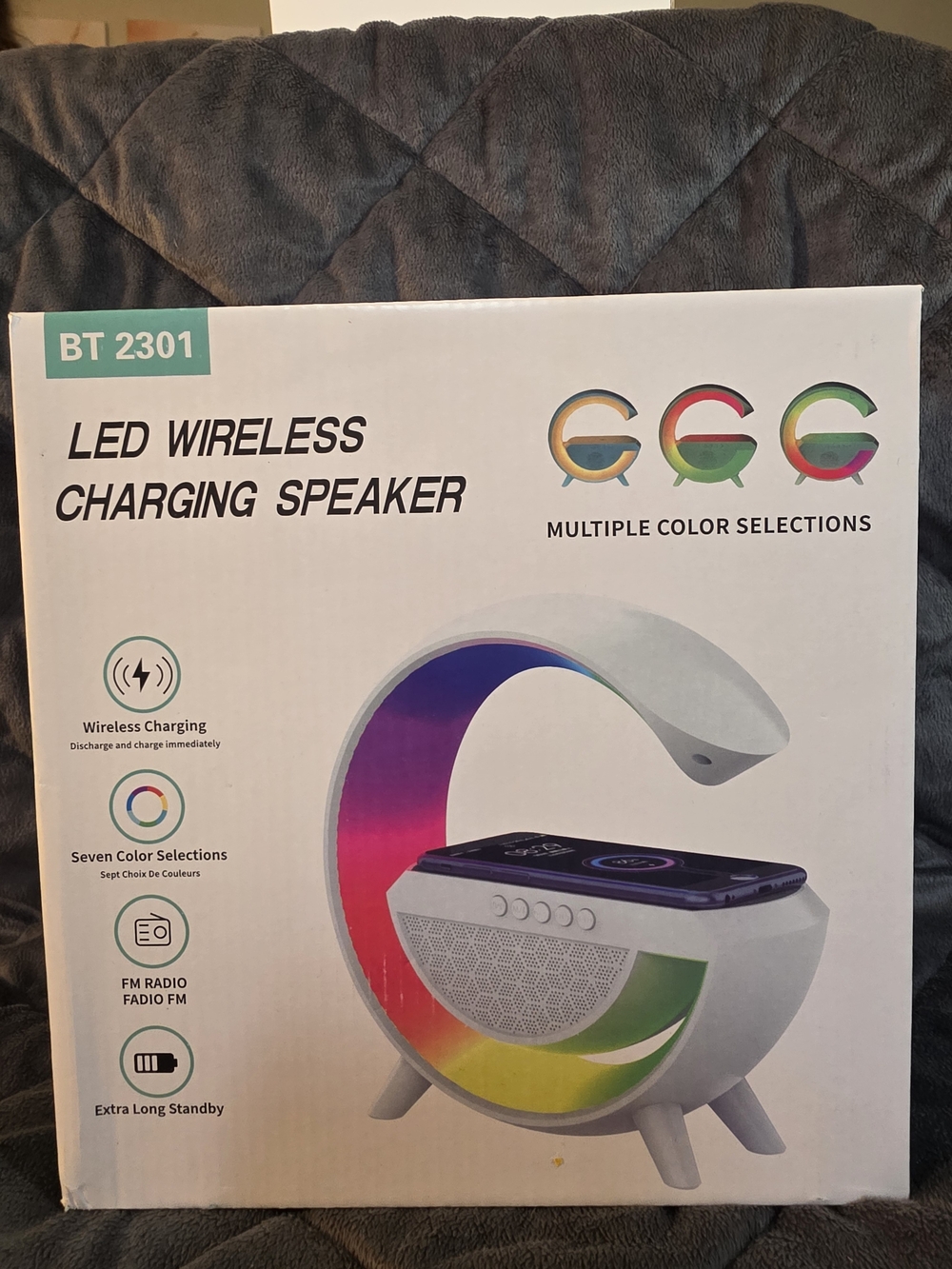 LED Wireless Charging Speaker - BT 2301 with Multicolor LEDs